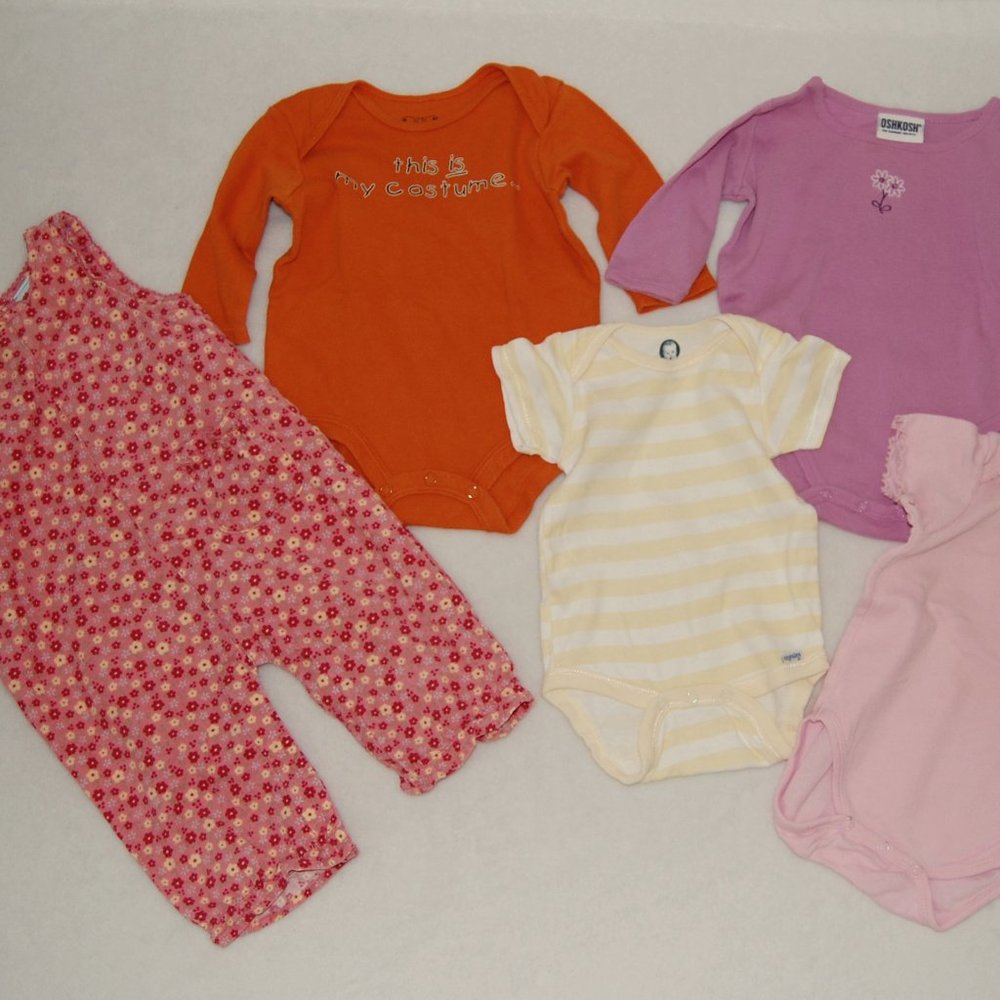 Bundle 5 Infant Baby, 3-6M with Halloween Outfit, 100% Cotton